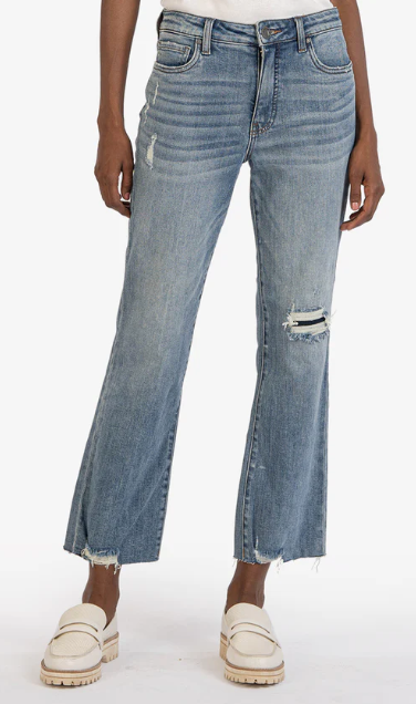 Kelsey Ankle Flare Jean With Raw Hem - Acclimated Wash