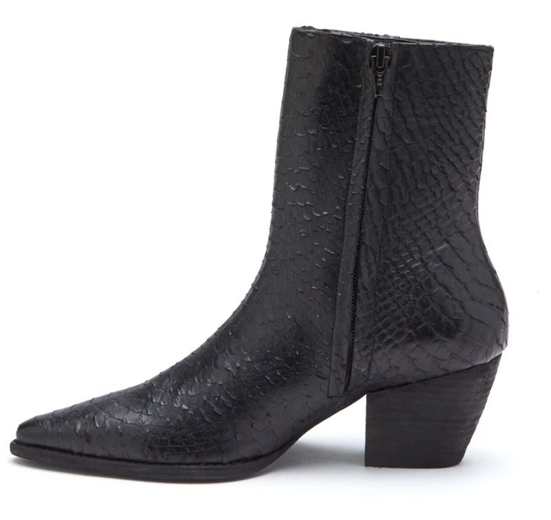 Matisse Caty Leather Bootie Black Snake